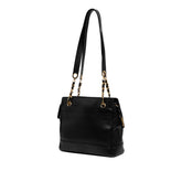 シャネル トリプルココマーク チェーン トートバッグ ブラック キャビアスキン レディース CHANEL 【中古】
